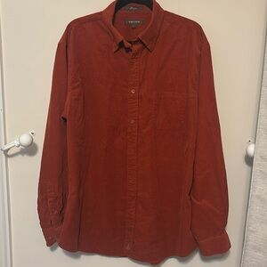 Nordstorm Men Copper Corduroy button down Shirt XL